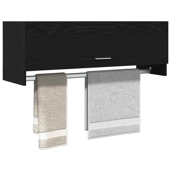 Kleiderschrank Schwarz Eichenoptik 100 cm