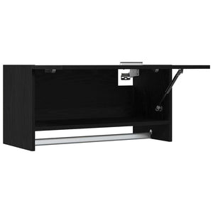 Schwarzer Kleiderschrank Eichenoptik 70 cm