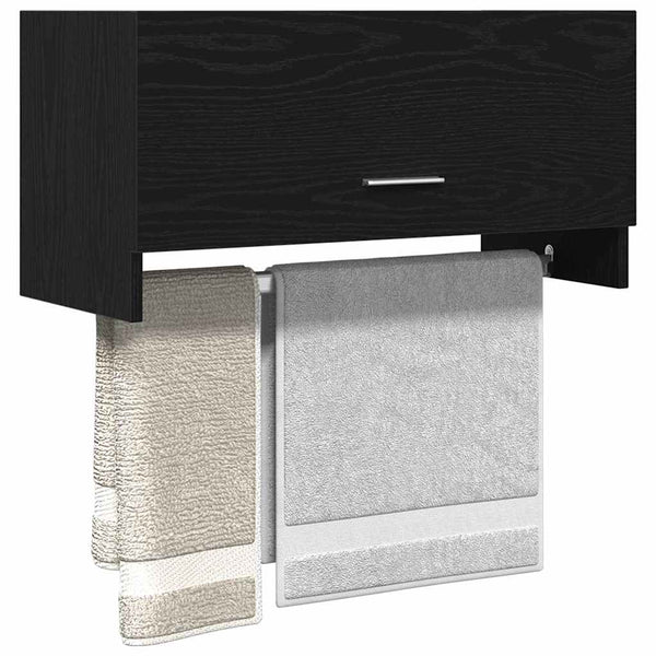 Schwarzer Kleiderschrank Eichenoptik 70 cm