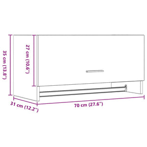 Schwarzer Kleiderschrank Eichenoptik 70 cm