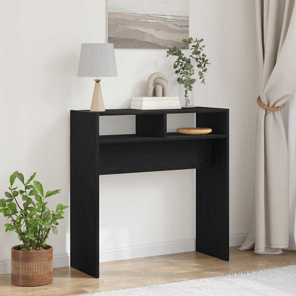 Konsolentisch Schwarz Eichenoptik 78cm