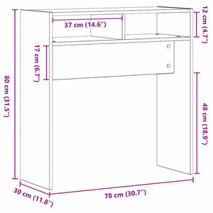 Konsolentisch Schwarz Eichenoptik 78cm