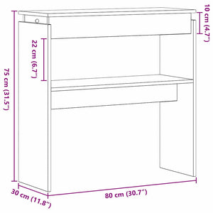 Schwarzer Konsolentisch Eichenoptik 80cm