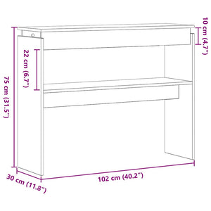 Schwarzer Konsolentisch Eichenoptik 80cm