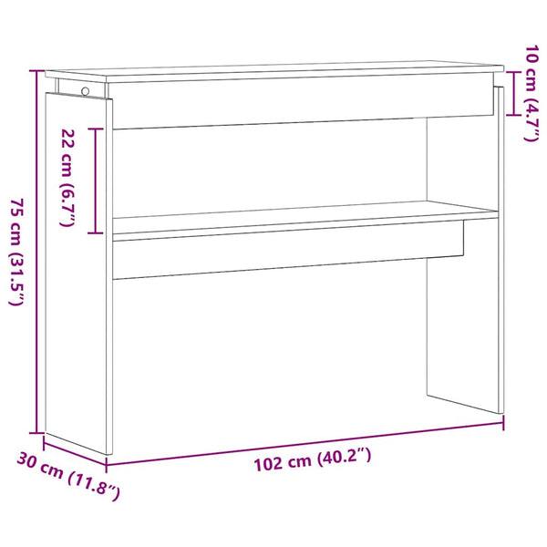 Schwarzer Konsolentisch Eichenoptik 80cm