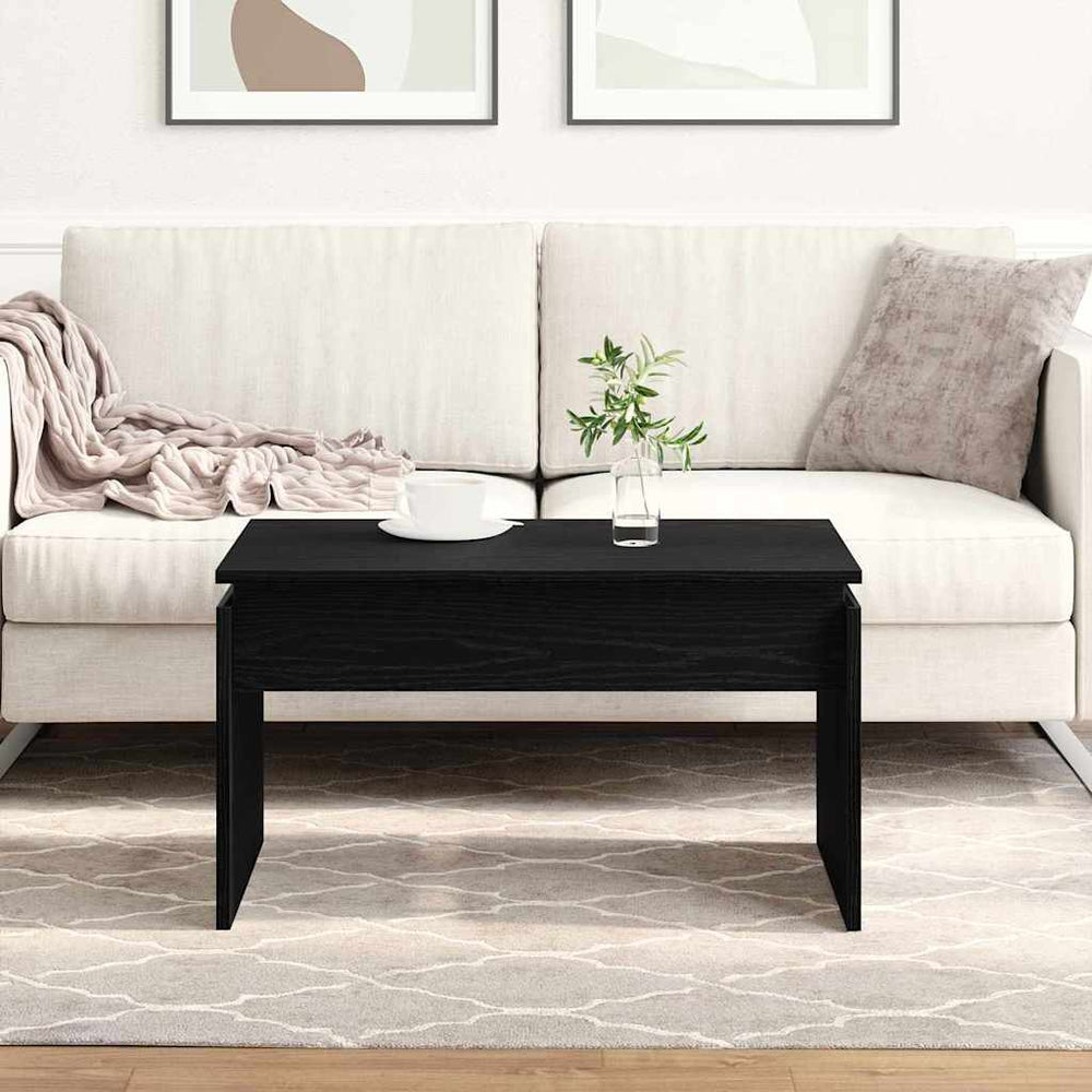 Schwarzer Couchtisch Eichenoptik 68x50 cm