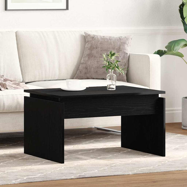 Schwarzer Couchtisch Eichenoptik 68x50 cm