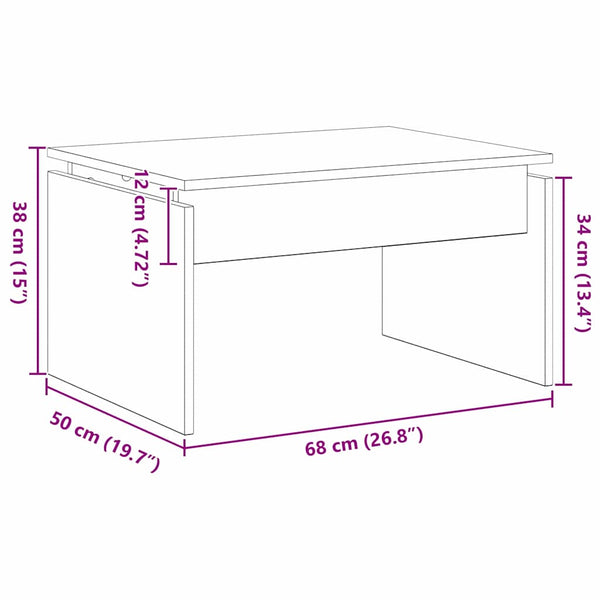 Schwarzer Couchtisch Eichenoptik 68x50 cm