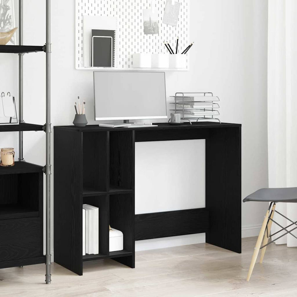 Schreibtisch mit Regal, Schwarz Eiche