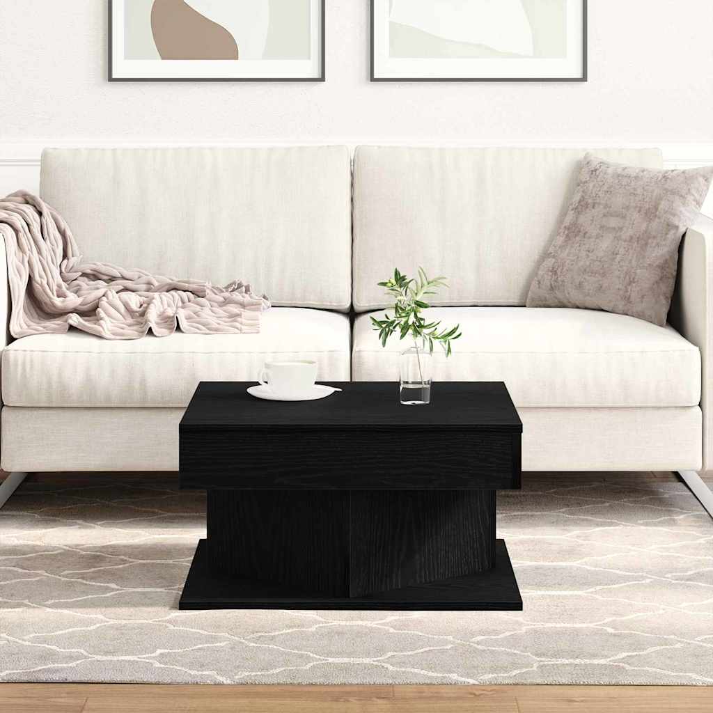 Schwarzer Couchtisch Eichenoptik 57x57 cm