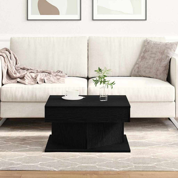 Schwarzer Couchtisch Eichenoptik 57x57 cm