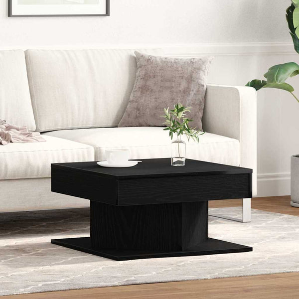 Schwarzer Couchtisch Eichenoptik 57x57 cm