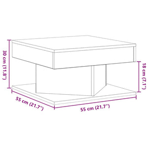 Schwarzer Couchtisch Eichenoptik 57x57 cm