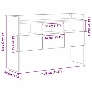 Schwarzes Sideboard Eichen-Optik 105 cm