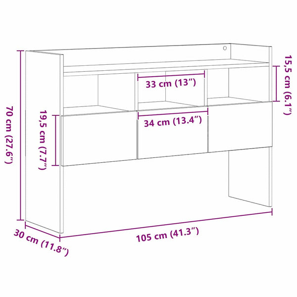 Schwarzes Sideboard Eichen-Optik 105 cm