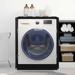 Waschmaschinenschrank Schwarz Eichenoptik
