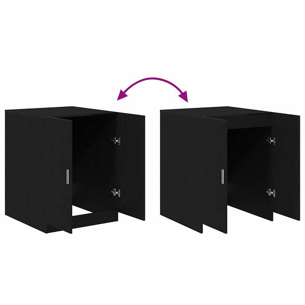 Waschmaschinenschrank Schwarz Eichenoptik