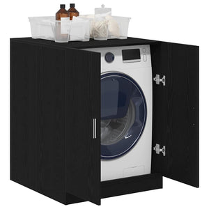 Waschmaschinenschrank Schwarz Eichenoptik