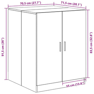 Waschmaschinenschrank Schwarz Eichenoptik