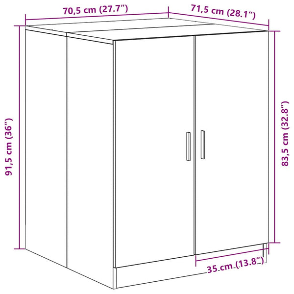 Waschmaschinenschrank Schwarz Eichenoptik