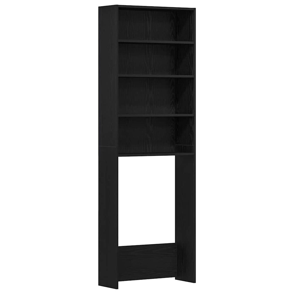 Waschmaschinenschrank Schwarz Eiche 64x24x190cm