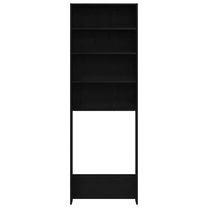 Waschmaschinenschrank Schwarz Eiche 64x24x190cm