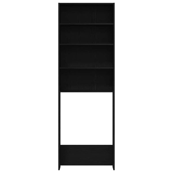Waschmaschinenschrank Schwarz Eiche 64x24x190cm
