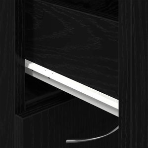 Badezimmerschrank Schwarz Eiche 25x25x170cm