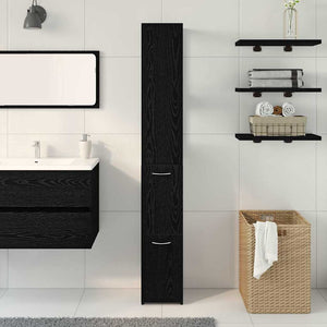 Badezimmerschrank Schwarz Eiche 25x25x170cm