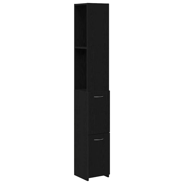 Badezimmerschrank Schwarz Eiche 25x25x170cm