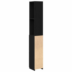 Badezimmerschrank Schwarz Eiche 25x25x170cm