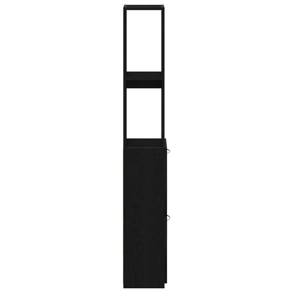 Badezimmerschrank Schwarz Eiche 25x25x170cm