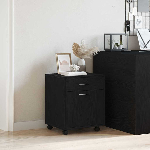 Rollschrank Schwarz Eichenoptik 45x38x54cm