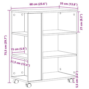Aufbewahrungsschrank Schwarz Eichen-Optik 60x35x75cm