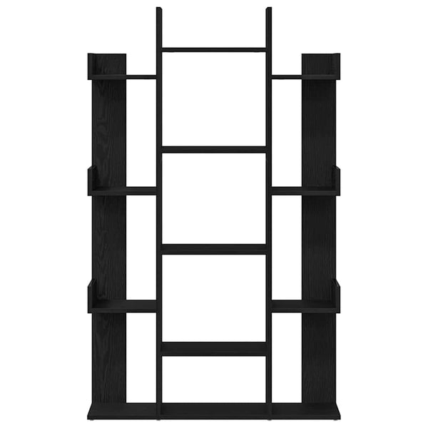 Schwarzes Bücherregal Eichen-Optik, 140 cm hoch