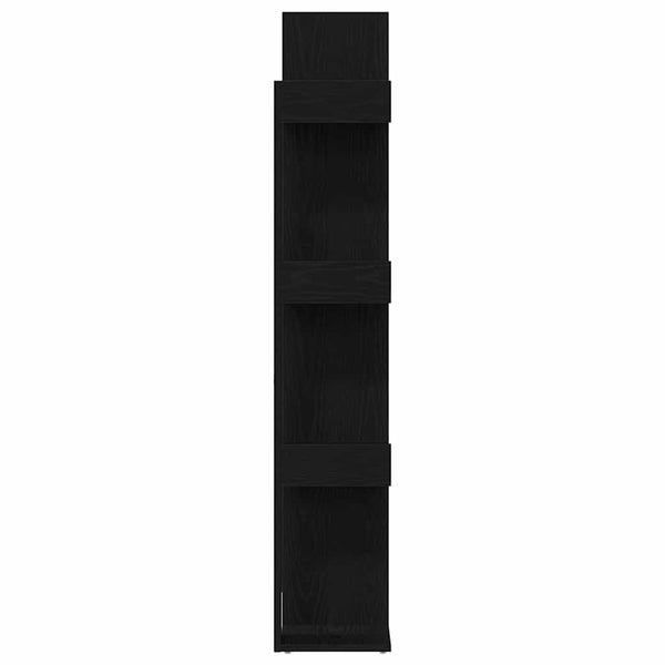 Schwarzes Bücherregal Eichen-Optik, 140 cm hoch