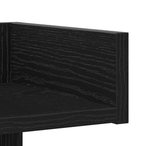 Schwarzes Bücherregal Eichen-Optik, 140 cm hoch