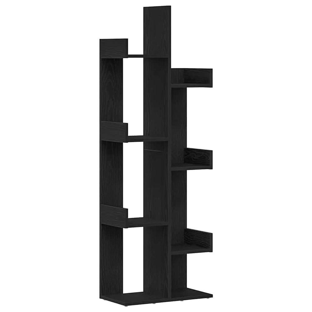Schwarzes Bücherregal Eichen-Optik, 140 cm hoch