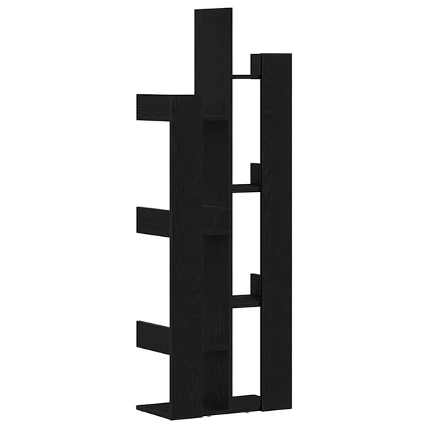 Schwarzes Bücherregal Eichen-Optik, 140 cm hoch