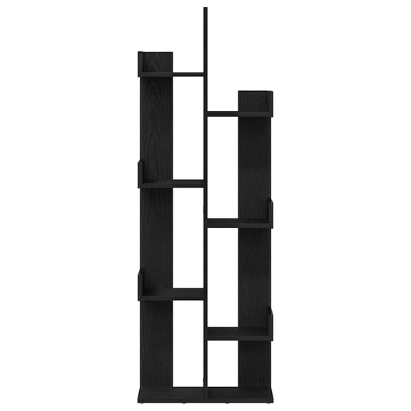 Schwarzes Bücherregal Eichen-Optik, 140 cm hoch
