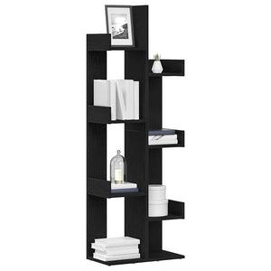Schwarzes Bücherregal Eichen-Optik, 140 cm hoch