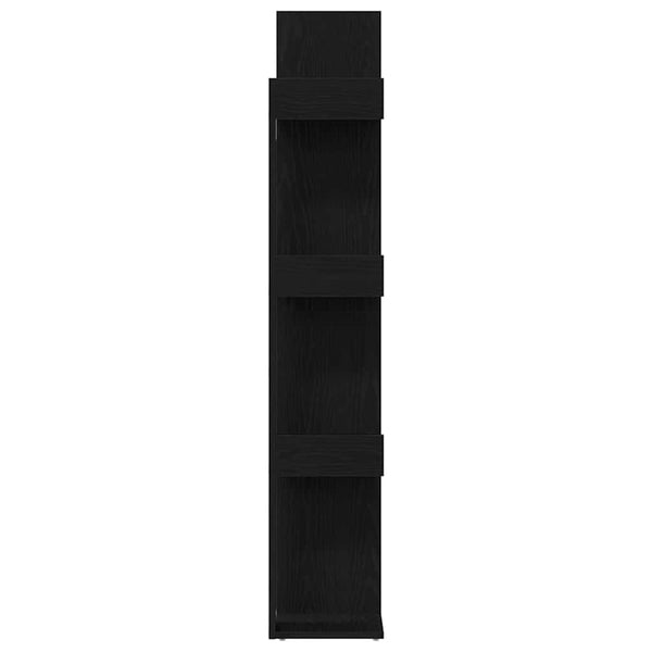 Schwarzes Bücherregal Eichen-Optik, 140 cm hoch