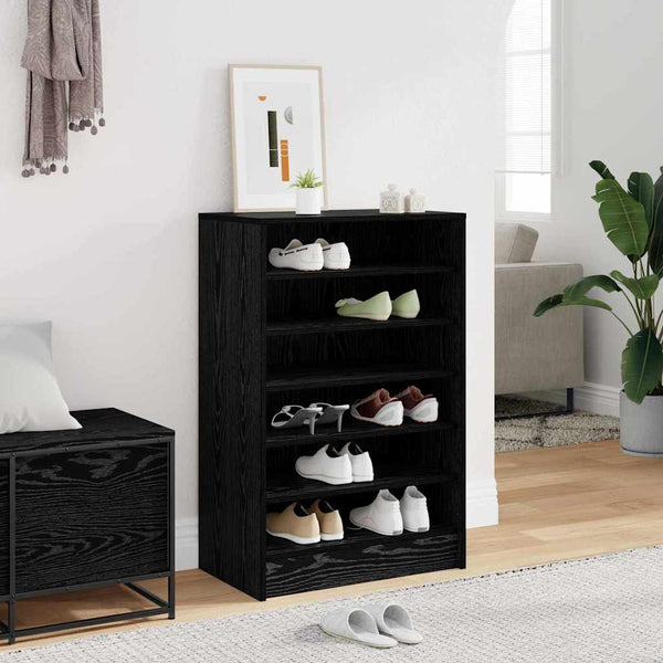 Schuhschrank Schwarz Eichen-Optik
