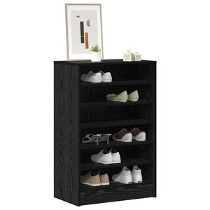 Schuhschrank Schwarz Eichen-Optik