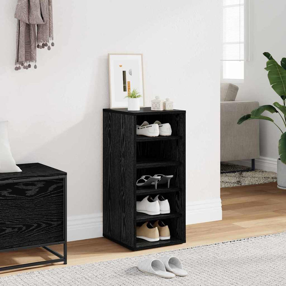 Schuhschrank Schwarz Eichenoptik