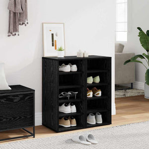 Schuhschrank 2er Set Schwarz Eiche