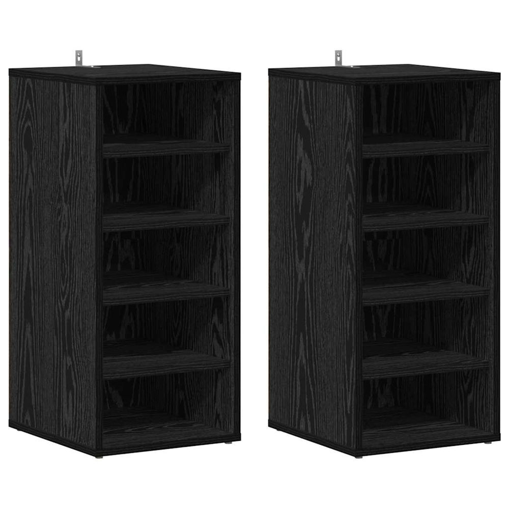 Schuhschrank 2er Set Schwarz Eiche