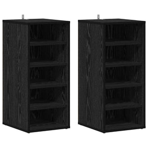 Schuhschrank 2er Set Schwarz Eiche