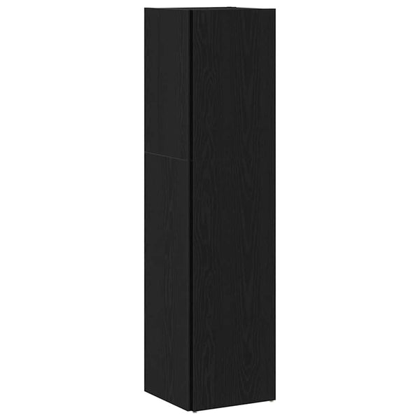 Schwarzes Eckregal Eichenoptik 132cm