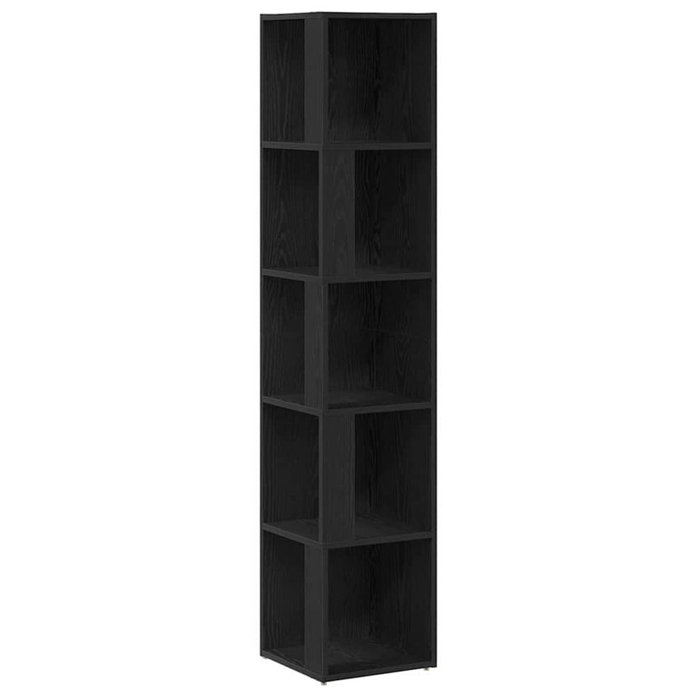 vidaXL Corner Shelves Black Oak Look 33 x 33 x 164.5 cm Engineered Wood